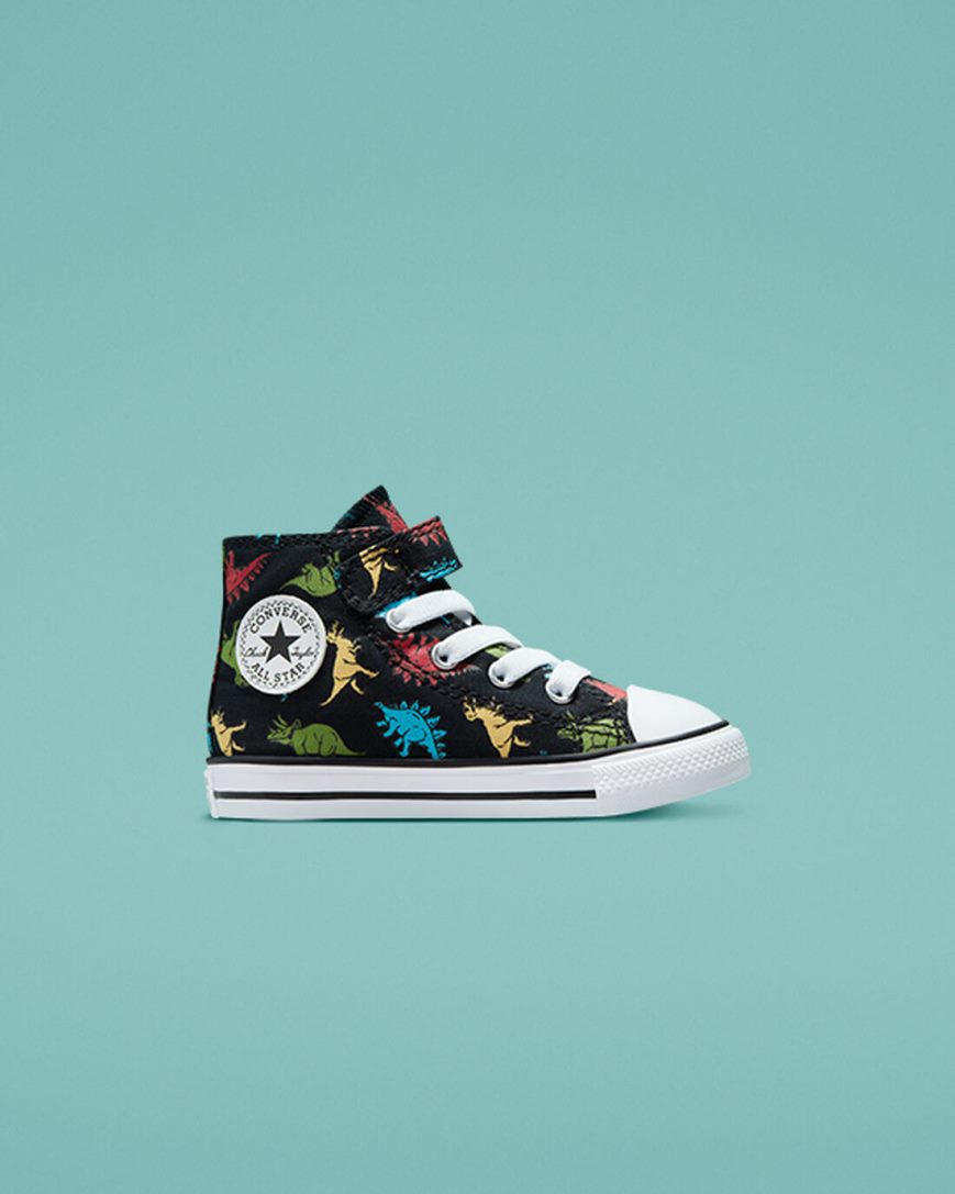 Zapatillas Altas Converse Chuck Taylor All Star Easy-On Dinosaurs Niña Negras Rojas Azules | PE L78W24